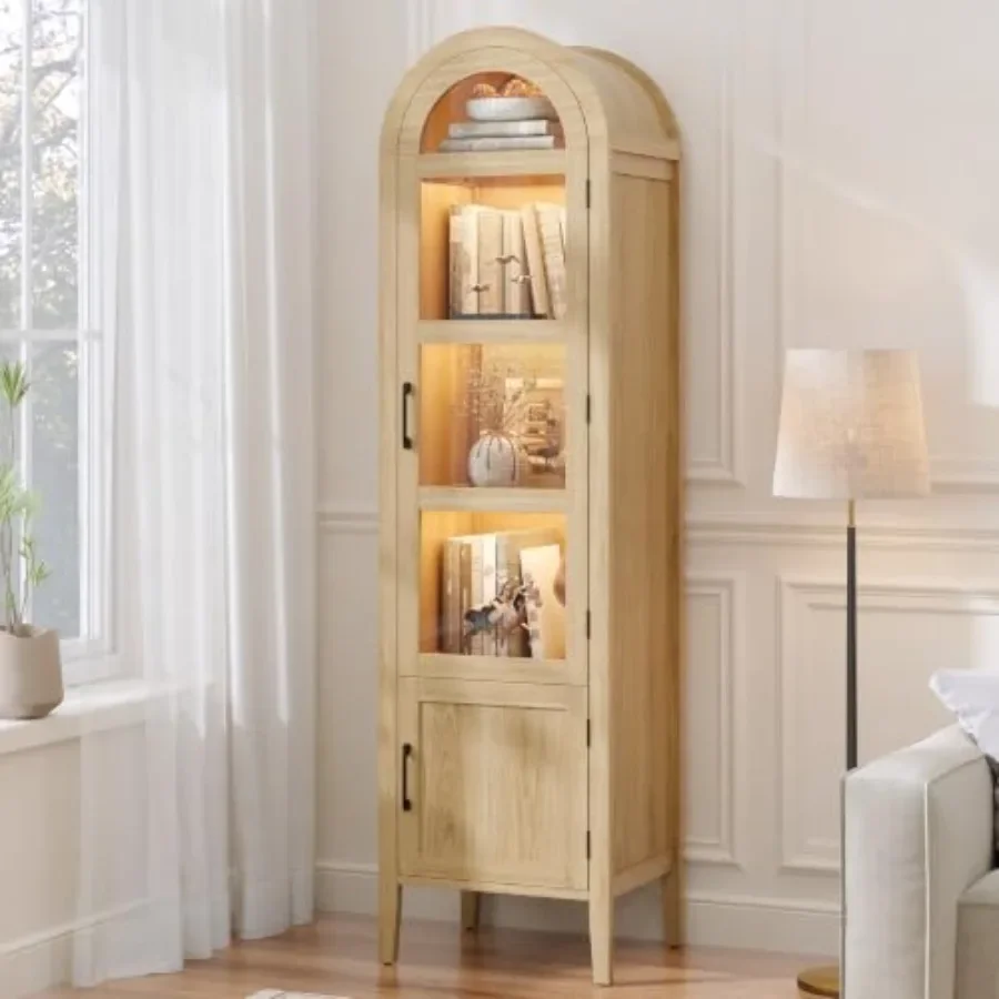 Glass Cabinet Display - 71 Narrow Arched Display Cabinet with