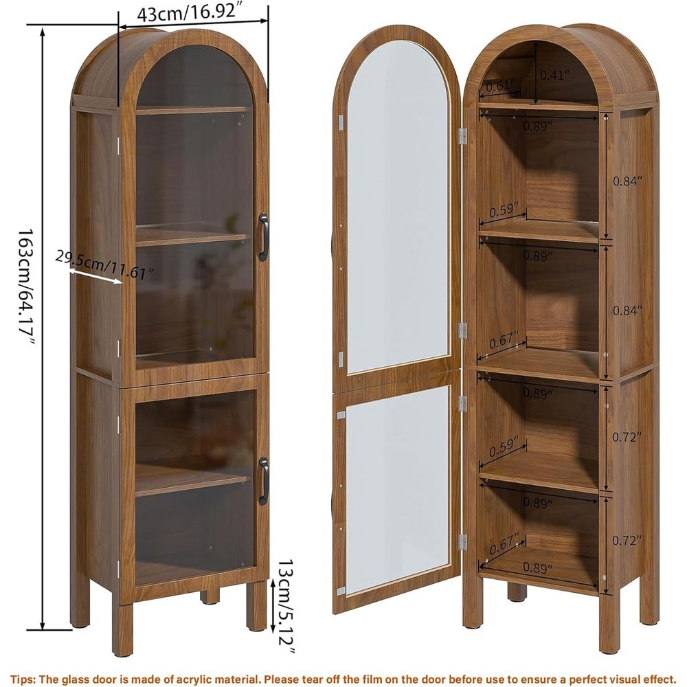 64.17 in Tall Arched Display C - Glass Cabinet Display review and price