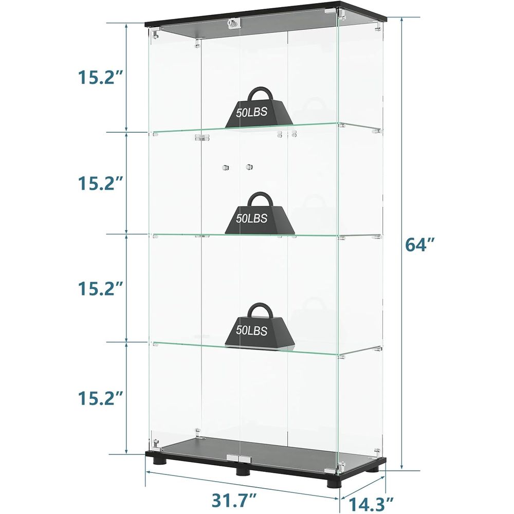 Glass Display Cabinet with 4-S - Glass Cabinet Display review and price