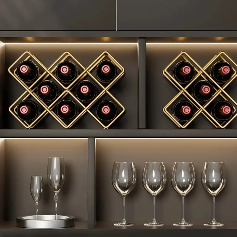 5 Grid Iron Metal Wine Rack Re - Glass Cabinet Display review and price