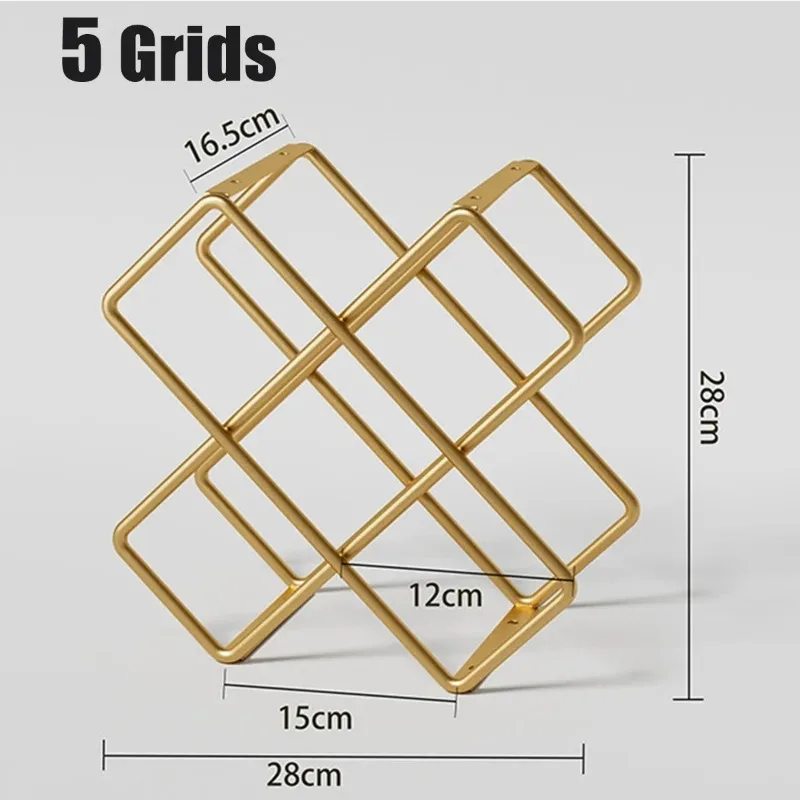 5 Grid Iron Metal Wine Rack Re - Glass Cabinet Display review and price