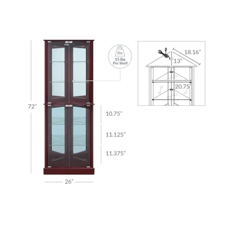 Lighted Corner Display Curio C - Glass Cabinet Display review and price