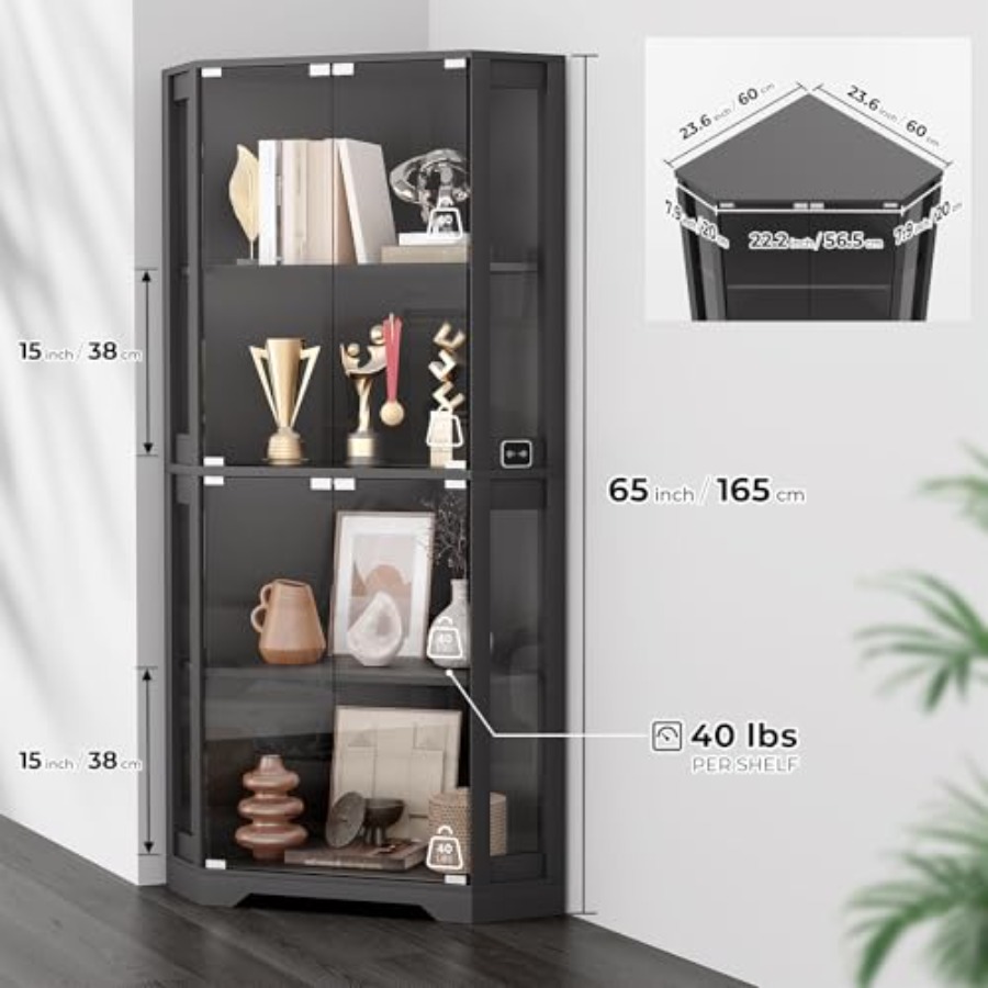 Lighted Corner Display Cabinet - Glass Cabinet Display review and price