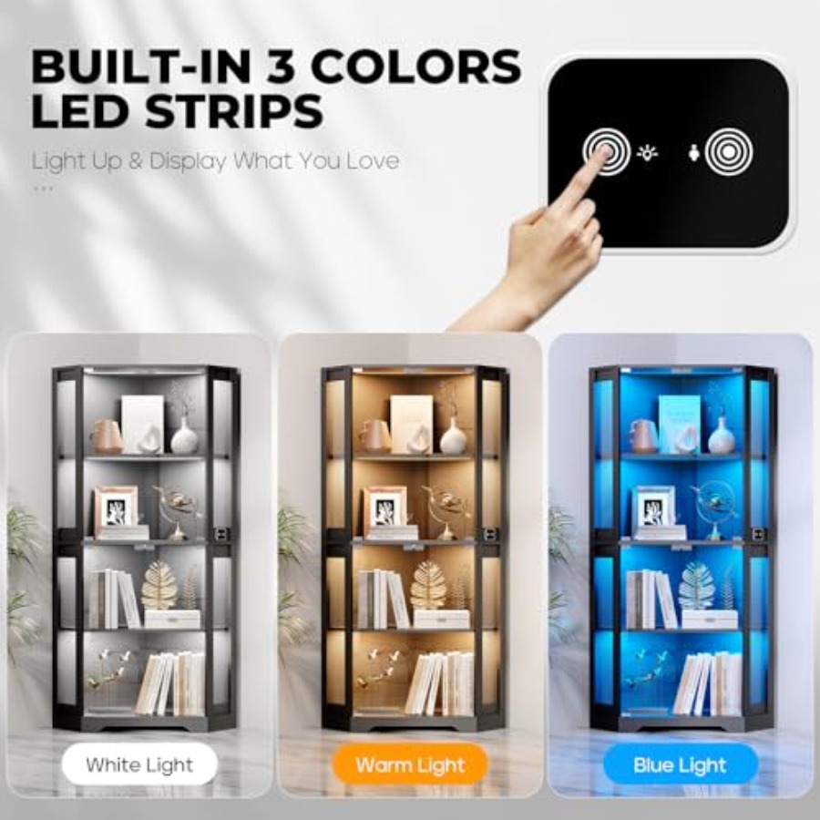 Lighted Corner Display Cabinet - Glass Cabinet Display review and price
