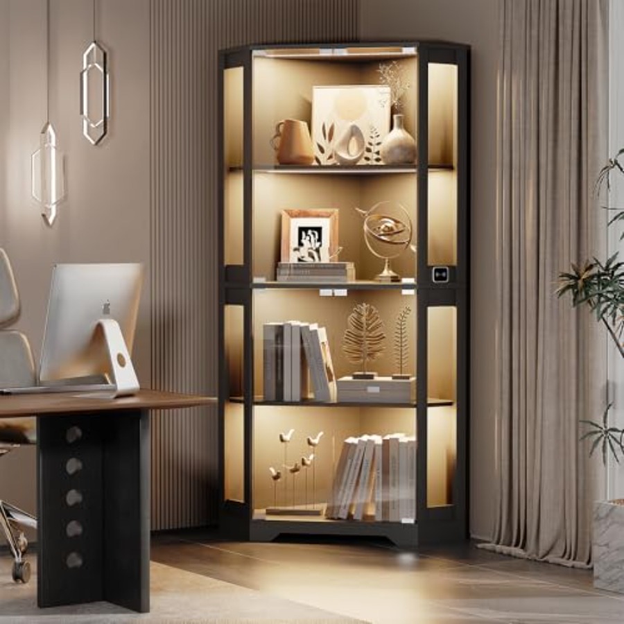 Lighted Corner Display Cabinet - Glass Cabinet Display review and price