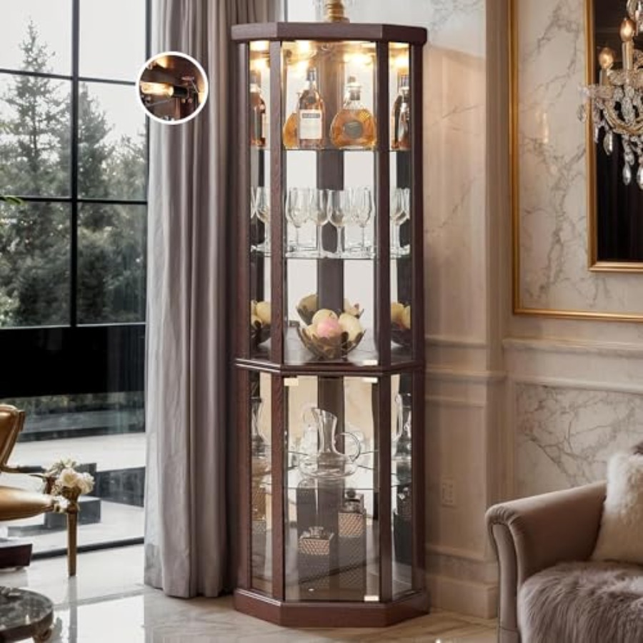 Corner curio cabinet for livin - Glass Cabinet Display review and price