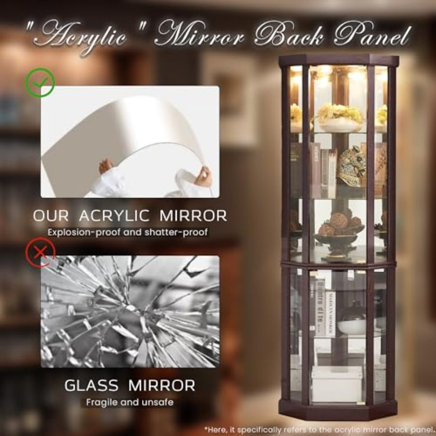 Corner curio cabinet for livin - Glass Cabinet Display review and price