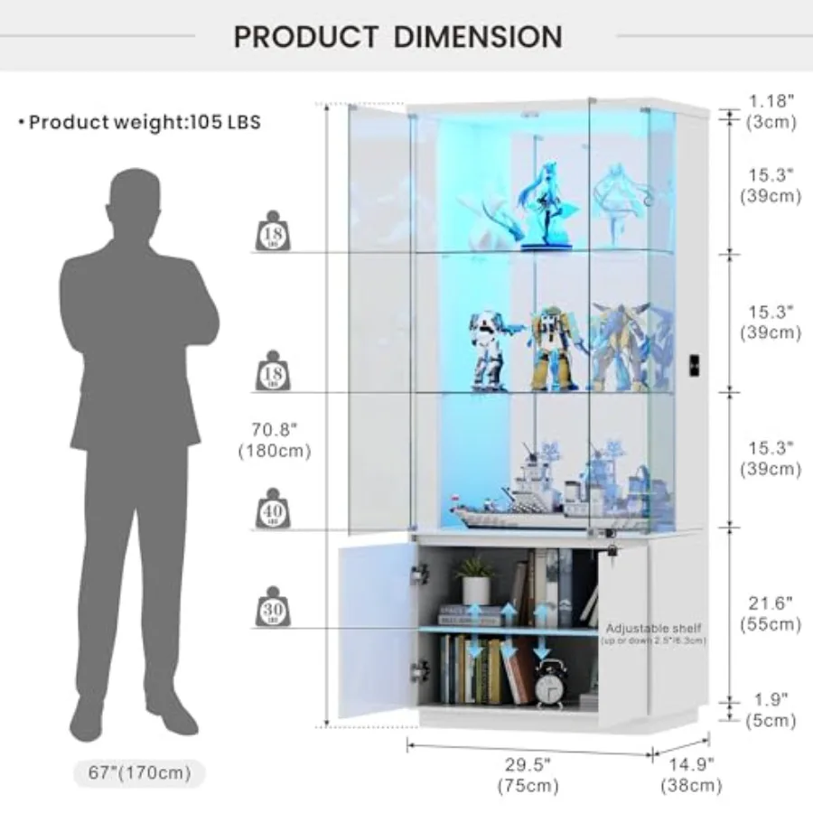 71 Lockable LED Glass Display  - Glass Cabinet Display review and price