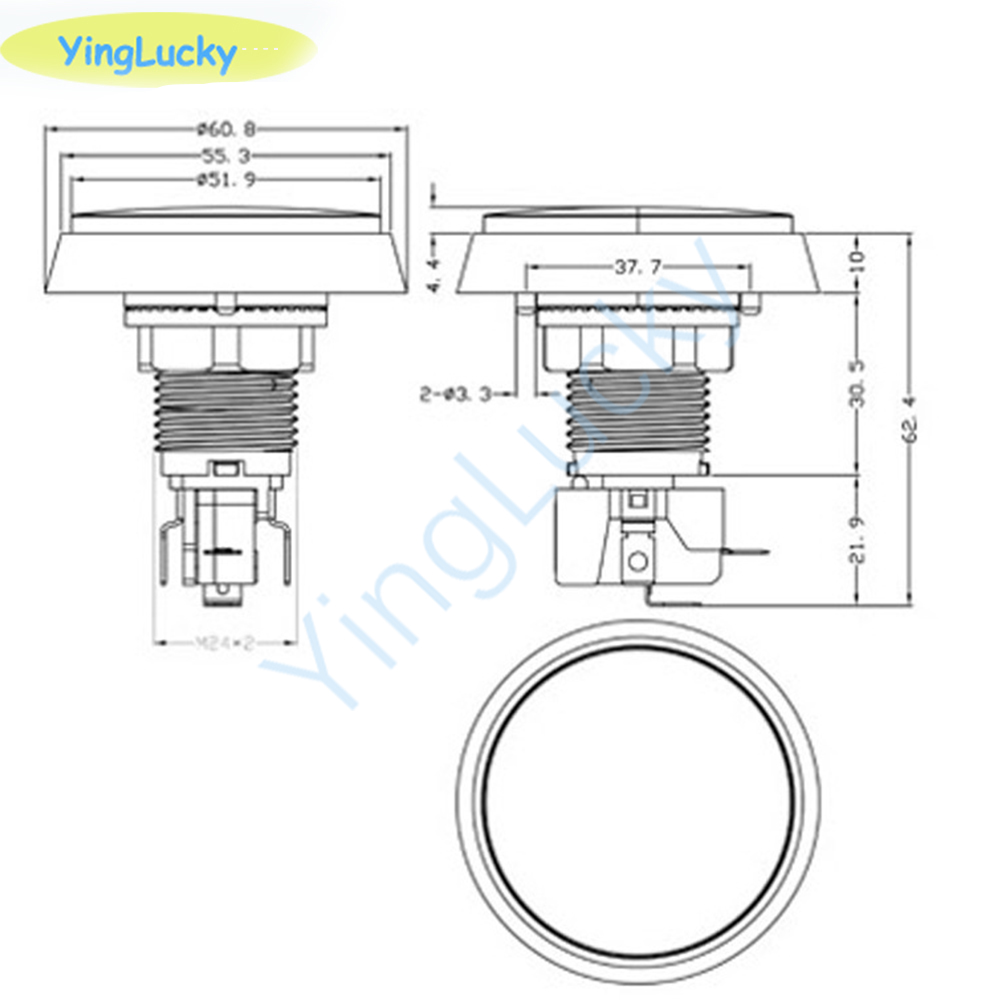 10pcs Arcade Button 60MM  LED  - Coin Acceptor Selector review and price