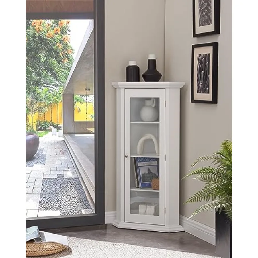 Corner Accent Display Wood Cur - Glass Cabinet Display review and price