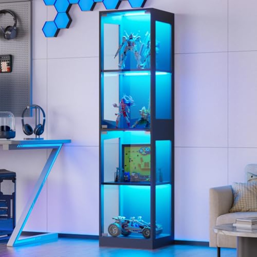 Glass display cabinet with LED - Glass Cabinet Display review and price