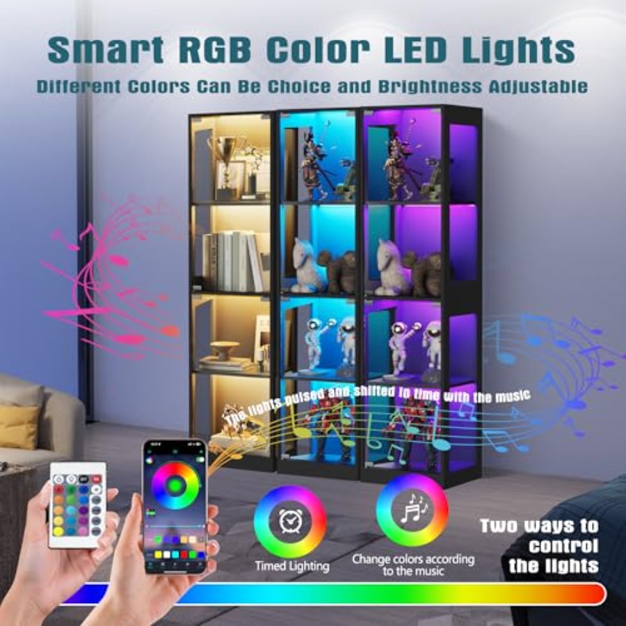 Glass display cabinet with LED - Glass Cabinet Display review and price
