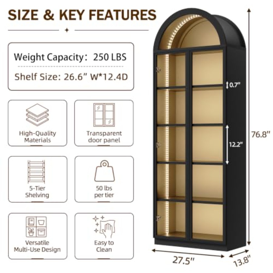 Arch display cabinet for livin - Glass Cabinet Display review and price